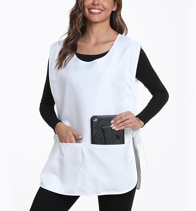 Xeoxarel Unisex Cobbler Apron with 3 Pockets, Smock Vest Apron, Suitable for Cooking，Kitchen，Garden，Hairstylist，Cleaning，Art