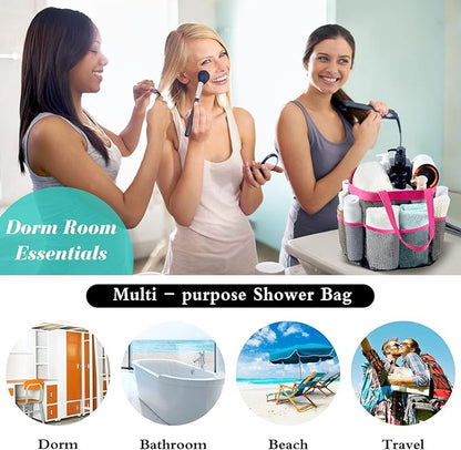 Attmu 2 Pack Mesh Shower Caddy Portable, Quick Dry Hanging Shower Tote Bag for College Dorm Room Essentials, Large Capacity Shower Caddy Dorm for Bathroom Gym Swimming