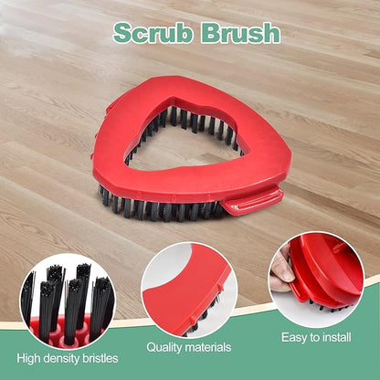 Mop Heads Replacements for Ocedar, Spin Mop Replacement for O-Cedar EasyWring 1 Tank System Mop Refills, Include 3 Pack Heads, 1 Scrub Brush & 1 Base Combo