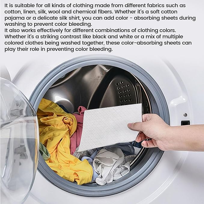 120 PCS Laundry Color Catcher Sheets for Washing Machine, Anti-Color Bleeding Dye Trapping Sheets for Mixed Washing, Hypoallergenic & Efficient