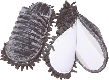 Unisex Microfiber Slippers,Floor Cleaning Mop Slippers,Detachable Washable Mop Shoes,Silent Mopping Slippers for Women Men/Size 42-44