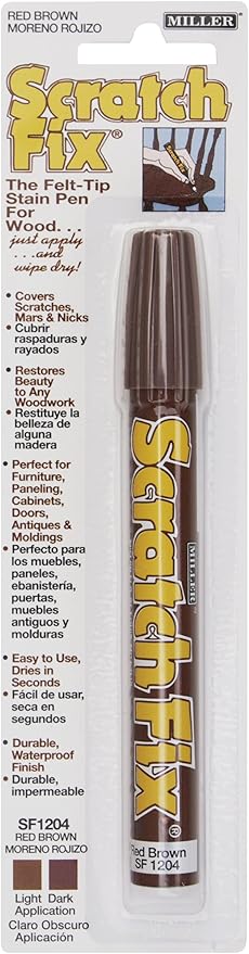 Miller SF1204 Wood Stain Scratch Fix Pen / Wood Repair Marker - Red Brown Wood
