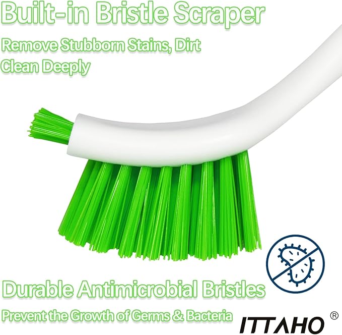 3 Pack Dish Brush,Dish Scrub Brush, Kitchen Scrub Brush for Cleaning Dishes, Double Sided Bristles Scrubber Cleaner for Dishes,Sink,Pots,Pans,Bathroom Shower,Tile,Tubs