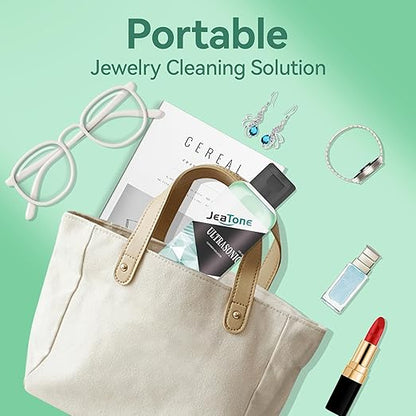 Ultrasonic Jewelry Cleaner Solution for Ultrasonic Cleaner Machine, Professional Cleaning of Jewelry, Diamonds, Gold, Silver, Remove Odors, Discoloration & Stains, Mint Scent, Green, 4oz