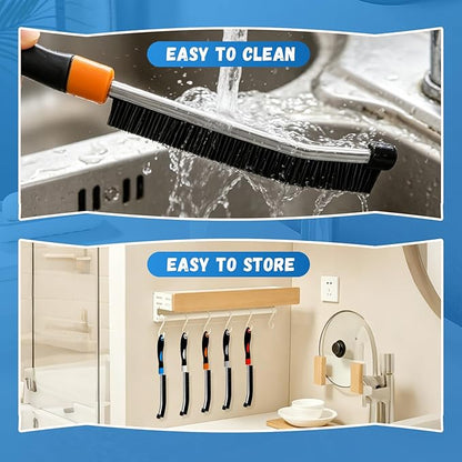 5 Colors Crevice Cleaning Brush Set, Hard Bristle Cleaning Brush, Gift for Her, Grout Brush for Home, Bathroom, Ktichen, Window and Corners