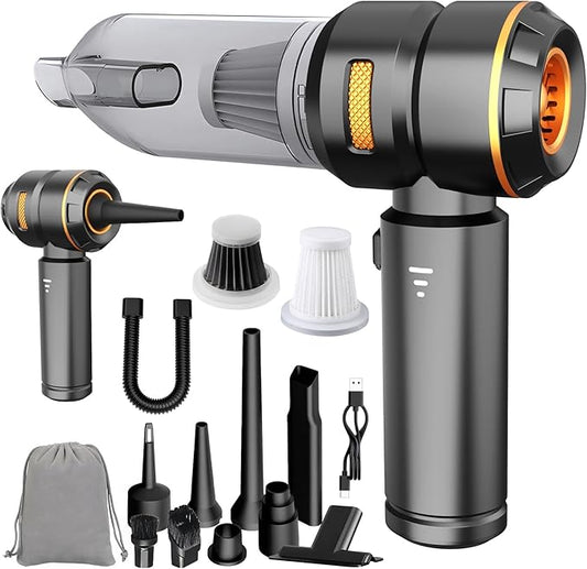 Handheld Car Vacuum Cordless, 22000PA Strong Suction Mini Vacuum Cleaner with Brushless Motor, 4-in-1 Portable Vacuum for Car Detailing, Home, Office & Travel, Black Golden
