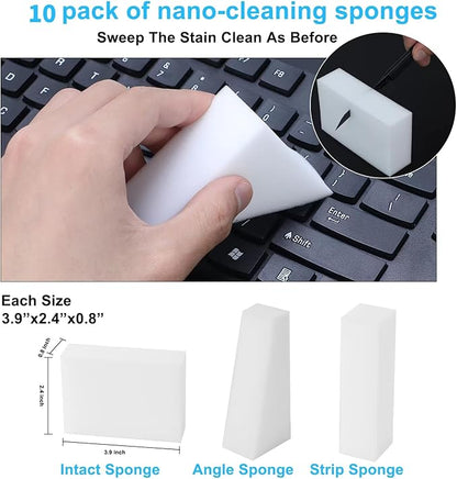 2X Density Magic Sponge Eraser,Multi-Functional Household Cleaning Kitchen Dish Sponge for Furniture,Extra Thick and Long Lasting Melamine Cleaning Sponges for Bathroom,Floor, Wall Cleaner (10)