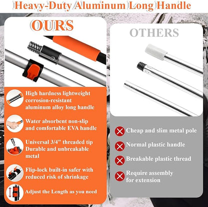 21Pcs Car Wash Kit with 60" Heavy-Duty Extension Pole, Soft Car Wash Brush, Wheel & Tire Brush, Scratch-Free Car Mop Mitt & Window Squeegee, Detailing Tool for Car Exterior & Interior Cleaning