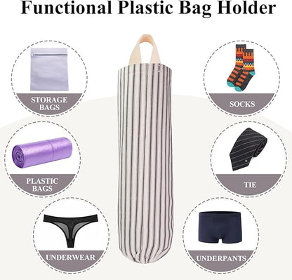 TOGETRUE Plastic Bag Holder, Wall Mount Grocery Bag Holder, Reusable Trash Bags Organizer for Home Kitchen Pantry Decor (Black)