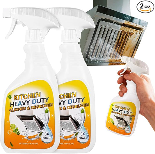2 Pack Clean Up Kitchen Oil Stains Spray: Foam Cleaner Spray Cuts Through Baked-On Grease on Ovens Stove Tops Grills - Heavy Duty Kitchen Degreaser & Cleaner for Multi-Surface Cookware & Countertop