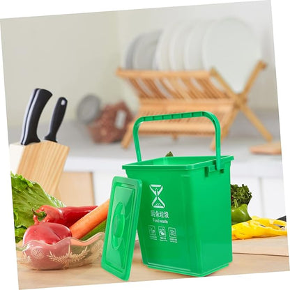 MAGICLULU Sturdy Handle Garbage Can Kitchen Compost Bin Lid Outdoor Compost Bucket Indoor Waste Bin