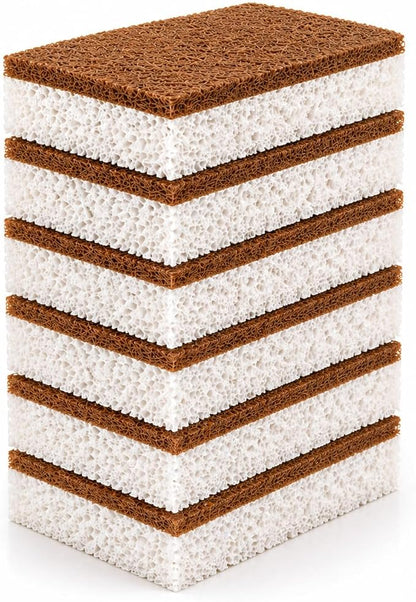Heavy Duty Scrub Sponges for Dishes – Non-Scratch Kitchen Sponges, Tough on Grease, Safe for Nonstick Cookware, Multi-Purpose Cleaning Sponge (6 Pack)