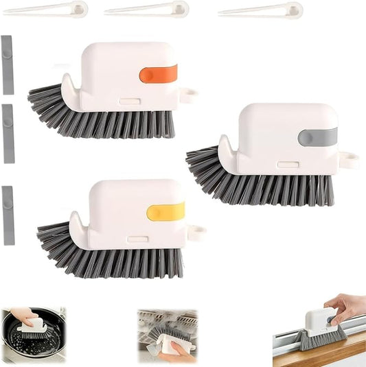 3-in-1 Removable Window Slot Brush,New Window Groove Cleaning Brush, Portable Window Track Cleaner Window Groove Cleaning Brush Tools with Hidden Scraper for Home Window Groove (MIX-3PCS)