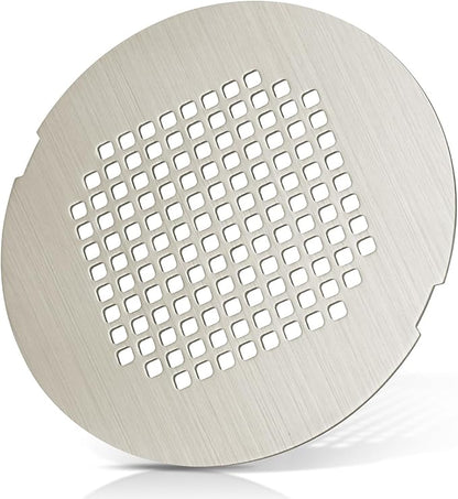 Shower Drain Cover, Shower Drain Hair Catcher Snap-in Replacement Strainer, Brushed Silver Round Grate, Drain Protector Designed for 4.25" D Standard Round Shower Drains