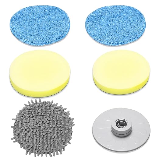 kHelfer Foam Scrubber and Scouring Pad, Microfiber Chenille Replacement Mop Cleaning Brush for Glass, Window, Floor Cleaning