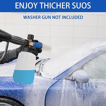 High Pressure Foam Cannon for Car Wash,Snow Foam Lance, Adjustable Thick Foam, 1.2MM Orifice, Wide Mouth Bottle 1/4 Quick Connector