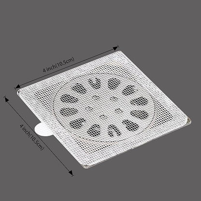 PRIMSOPH 4 Inch 30pcs Disposable Shower Drain Hair Catcher Mesh Stickers Floor Drain Sticker Disposable Drain Filter Hair Trap Sticker
