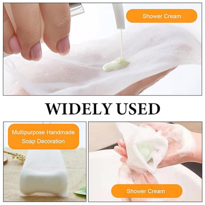 40 PCS Soap Saver Bag, Exfoliating Mesh Soap Saver Pouch Bags, Bubble Mesh Net Bags with Drawstring, Easy to Store, for Shower, Face Cleansing, White