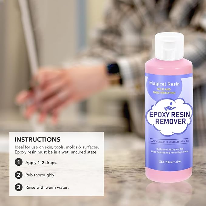 Hands Resin Remover Gel - All Natural Epoxy Resin Cleaner - Magical Cleanser for Artists - Epoxy Remover - Glue, Silicone, Paint & Glitter Soap- For Soft and Moisturized Skin