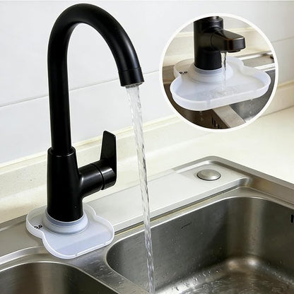 Silicone Faucet Mat for Kitchen Tap Compact Sink Splash Guard Protectors Behind Draining,Clear 2PCS