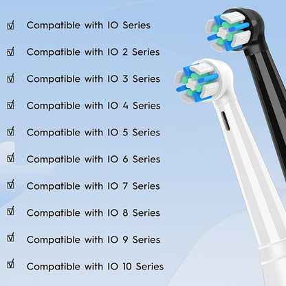6 Pack IO Brush Head Compatible with Oral B IO 2/3/4/5/6/7/8/9/10/Deep Clean Electric Toothbrush, Replacement Heads Compatible with Oral B IO for Effective Cleaning (Black)
