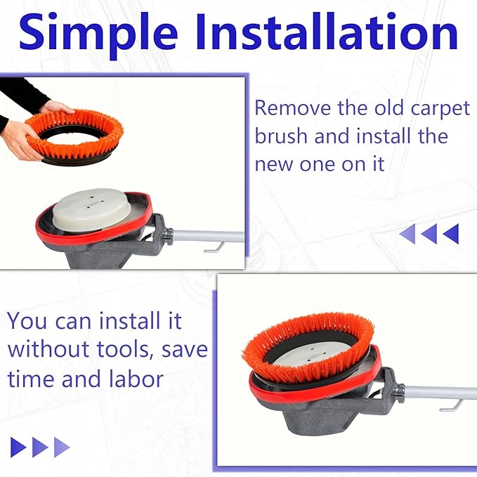 237047 Orange Commercial Tile and Resilient Floor Scrub Brush Replacement for Oreck Commercial ORB550MC, ORB600MW and ORB700MC floor machines, for Bissell BGEM9000, Heavy-Duty Brush, 10.5 in. Diameter