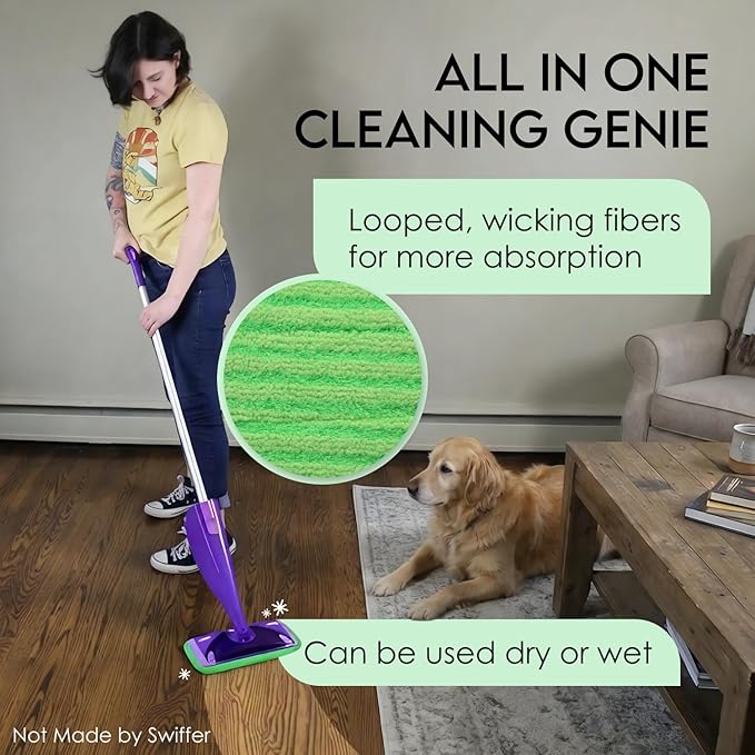 Heavy Duty Microfiber Mop Refill Pads - Extra Thick, Premium Quality Mop Pad Replacements Refills for Wet and Dry Mopping Up Dirt, Dust, Dog Hair and Cat Hair