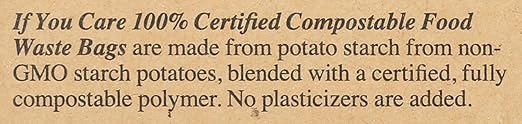 If You Care Compostable Trash Bags for Food Scraps, Kitchen Waste, Garbage – 30 Count, 3 Gallon – Certified Compostable, Non Plastic, Disposable