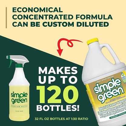Simple Green Industrial Cleaner and Degreaser Lemon Scent, 1 Gal (Pack of 4)