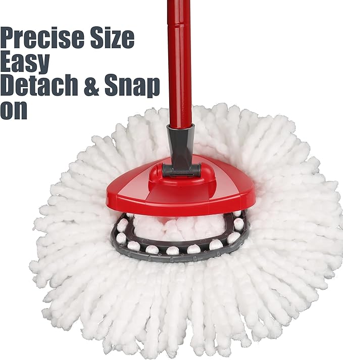 Mop Replace Head [ 3 Pack ] Mop Refills Compatible with Triangle Spin Mop, Made of Microfiber, Deep Cleaning Machine Washable and Easy-to-Replace