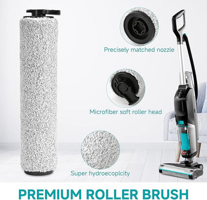 3831 Roller Brush & Filter Replacement Compatible with Bissell Crosswave Hard Floor Expert 3831, HF2 3845N Vacuum, Floor Scrubber Wet Dry Vacuum Accessory Kit 2 Brush Rolls, 2 Filter Parts