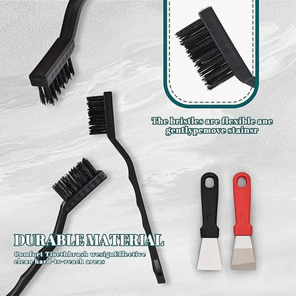 60 PCS Mini Nylon Brush Set，Masonry Brush Wire Bristle for Cleaning Welding Slag and Rust，Curved Handle Brush (Nylon, 60)