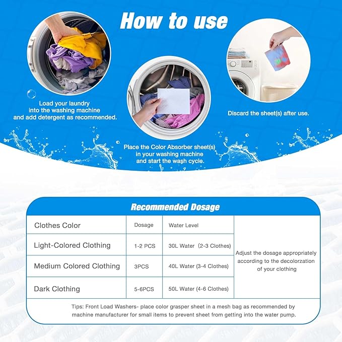 Color Dye Catchers for Laundry 120ct, Super Absorption Color Trapping Sheets Allow Mixed Wash, Dye Guard Grabber Sheets for Home or School, Maintain Original Color of Clothing, Fragrance Free, White