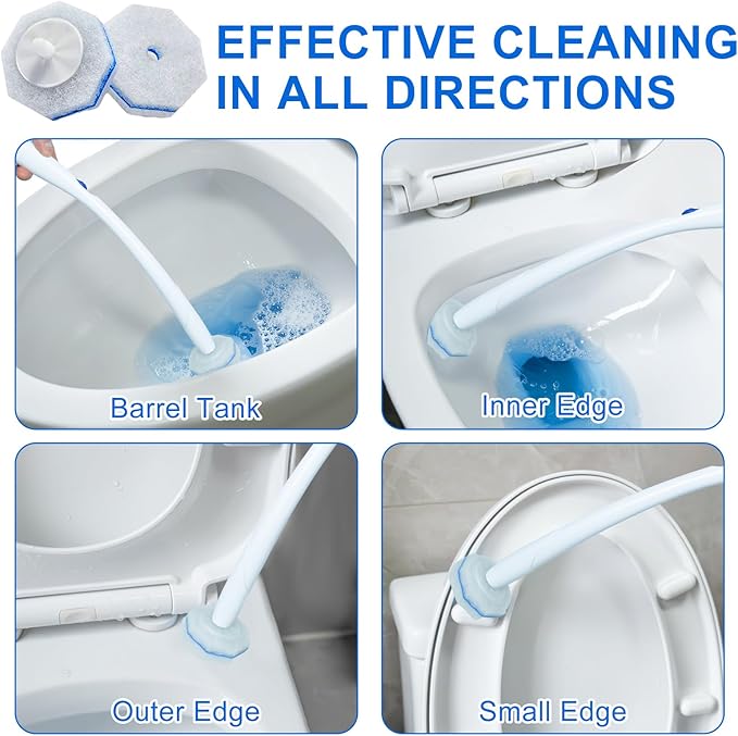 120 Count Toilet Bowl Wand Refills for Clorox, Disposable Head Compatible with Clorox Toilet Bowl Wand Cleaning System, Upgrade Fiber Bowl Cleaner Brush for Closestool Cleaning.