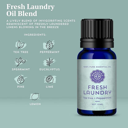 Laundry Essentials Essential Oil Set: Use with Wool Dryer Balls or Oil Diffuser Elevate Your Laundry with All-Natural Aromatherapy Scents | Fresh Laundry, Chamomile Bliss, Pure Linen 10 ML