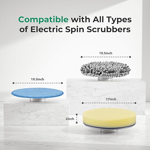 kHelfer Foam Scrubber and Scouring Pad, Microfiber Chenille Replacement Mop Cleaning Brush for Glass, Window, Floor Cleaning