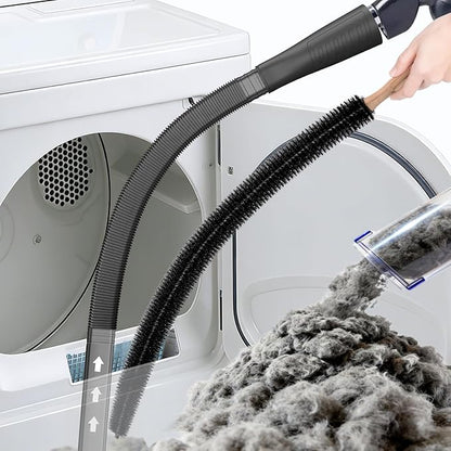 Sealegend Dryer Vent Cleaner Kit - Vacuum Hose Attachment & Lint Brush,Dryer Vacuum Hose Attachment Fit Most Vacuums and Dryer, Refrigerator Coils & Behind Appliances, Black