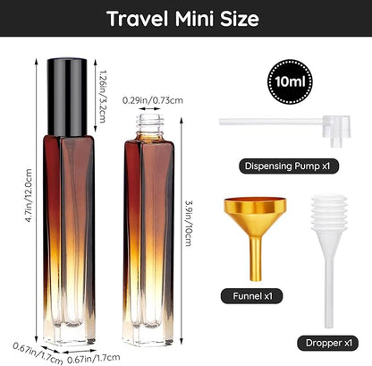 Segbeauty 10ML Travel Cologne Sprayer, 5 Packs Refillable Atomizer Spray Bottle for Perfume, Empty Mini Glass Perfume Bottle Fine Mist Dispenser, Portable Leak-proof Sample Bottles for Travel Outgoing