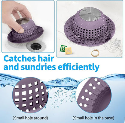 Aluvor Shower Drain Hair Catcher Bathtub Drain Cover Shower Protector for Pop-Up & Regular Drains