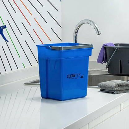 Restaurantware-Clean Tek Professional 4 Quart Cleaning Bucket, 1 Utility Pail with Handle - Heavy-Duty, Portable, Blue Plastic Washing Pail, Perfect for Household, Outdoor, Car Wash and More