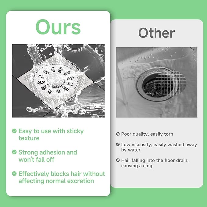 50 Pack Disposable Shower Drain Hair Catcher, Hair Trap for Round Shower Drain Mesh Stickers, Shower Strainer for Bathroom, Bathtub, Kitchen, Sink, Shower Drain Cover Hair Stopper
