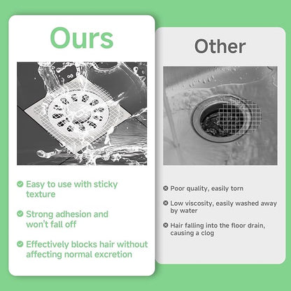 50 Pack Disposable Shower Drain Hair Catcher, Hair Trap for Round Shower Drain Mesh Stickers, Shower Strainer for Bathroom, Bathtub, Kitchen, Sink, Shower Drain Cover Hair Stopper