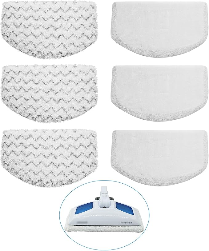 6 Pack Steam Mop Replacement Pads for Bissell Powerfresh Steam Mop 1940 1806 1544 2075 2685A 2181 2814 Series, Model 19402 19404 19408 19409 1940A 1940F 1940Q 1940T 1940W B0006 B0017 2075A