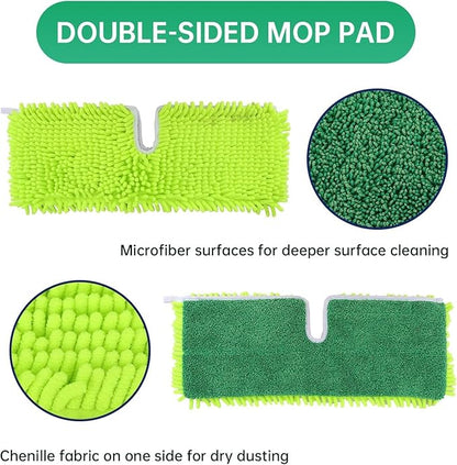 18" 2-Sided Mop Pads for Libman 18" 2-Sided Microfiber Dust Mop | Hardwood Floor Mop - Dual-Action Flip Mop - Double Sided Replacement Pad for Dry/Wet Use - Hard Surface Floor Duster Mop Head - 5Pack