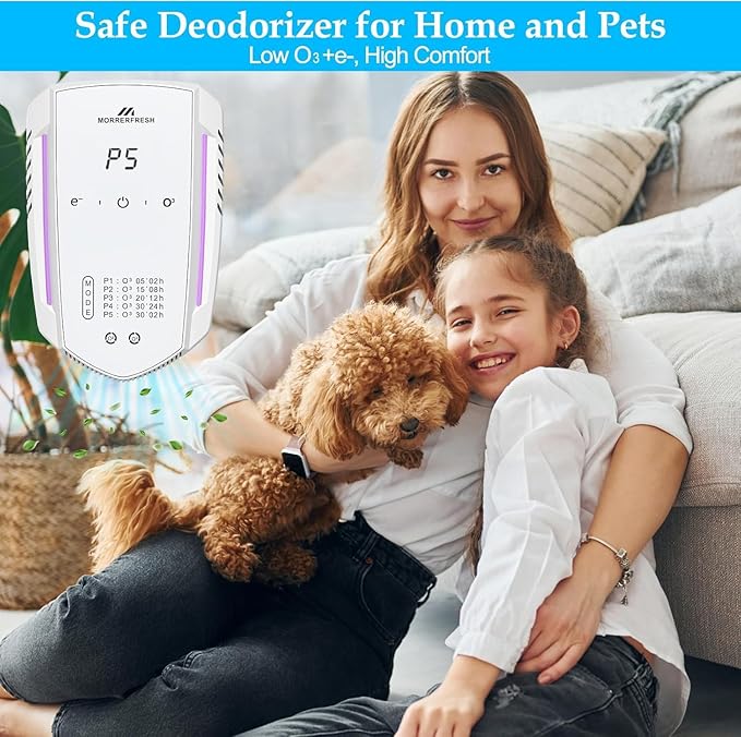 Ozone Odor Eliminator for Strong Odor 99% Cat Litter Deodorizer Dog Poof Odor Removal Air Ionizers for Home Portable Air Purifier for Pets Toilet Wardrobe Shoe Garage Room Cabinet