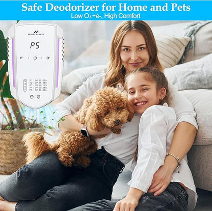 Ozone Odor Eliminator for Strong Odor 99% Cat Litter Deodorizer Dog Poof Odor Removal Air Ionizers for Home Portable Air Purifier for Pets Toilet Wardrobe Shoe Garage Room Cabinet