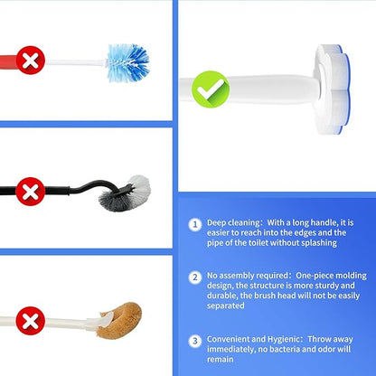 Topo Bear Disposable Toilet Bowl Brush with 40 Toilet Wand Refills, Toilet Bowl Cleaner Wands, Toilet Cleaning System Starter Kit