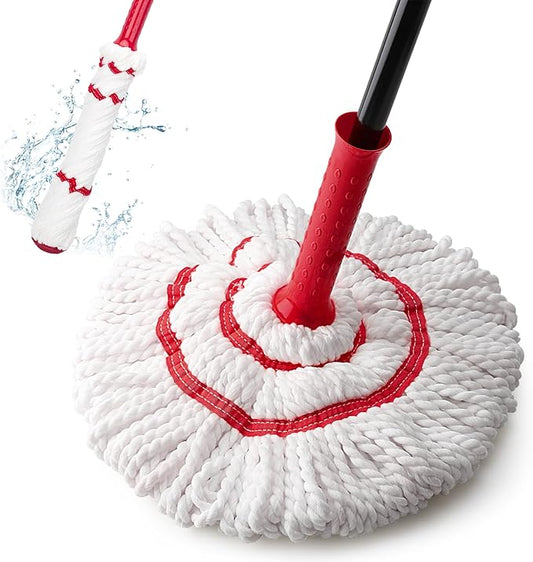 KeFanta Self Wringing Mop for Floor Cleaning, Microfiber Floor mop with 57 " Long Handle, Easy Wringing Mops for Kitchen Hardwood Bathroom Garages Warehouses Vinyl Tile Laminate Home Office