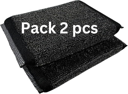 2 Pcs Stainless Steel Scrubbing Sponge, Kitchen Scrub,Heavy-Duty, Rust-Resistant, Extra-Sturdy Cleaning Pads for Tough Stains, Kitchen, Pots, Pans, BBQ Grills
