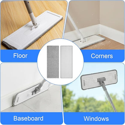 20Pcs Mop Replacement Pads, 13" x 4.9" Universal Mop Pads Reusable Squeeze Microfiber Mop Head Refills Washable Wet Mop, Wet/Dry Mops Flat Compatible with Most 11-13” Size Mops